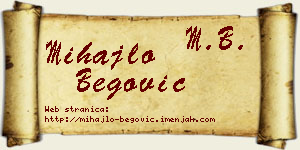 Mihajlo Begović vizit kartica